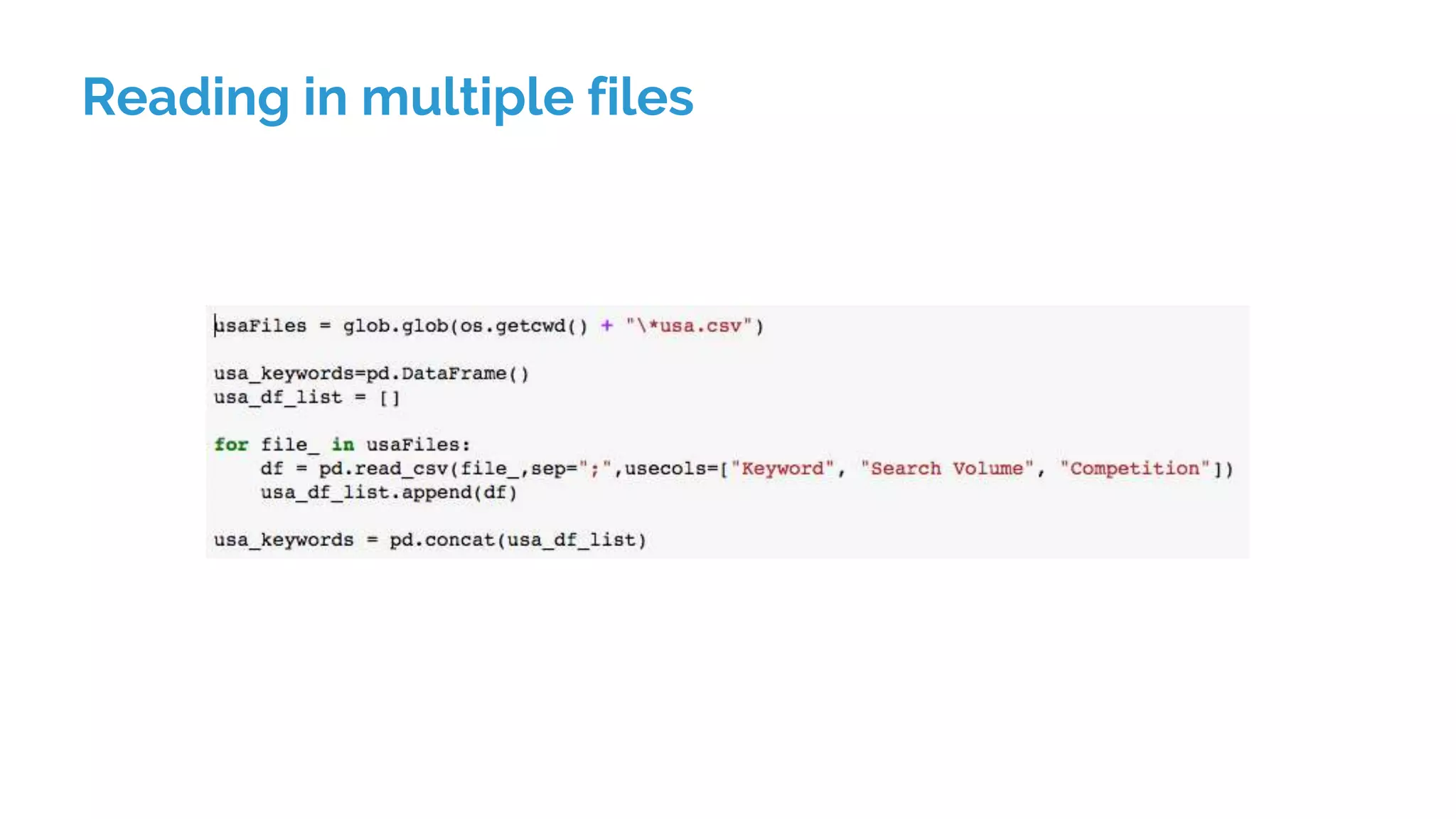 Reading in multiple files
 