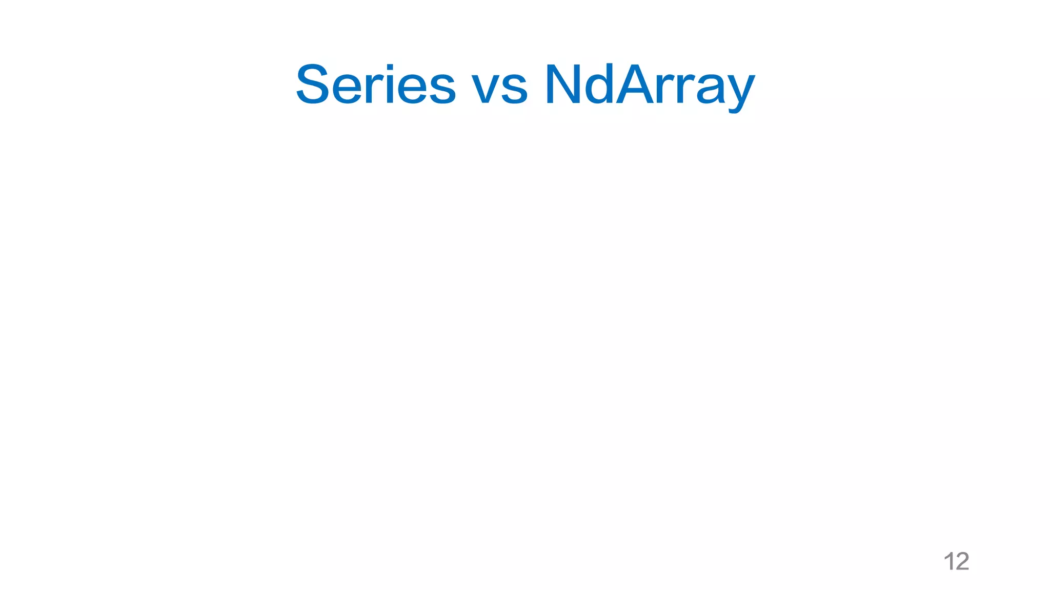 Series vs NdArray
12
 