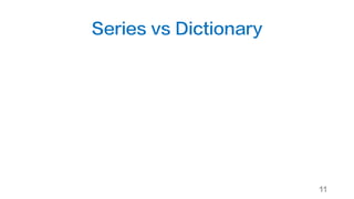 Series vs Dictionary
11
 