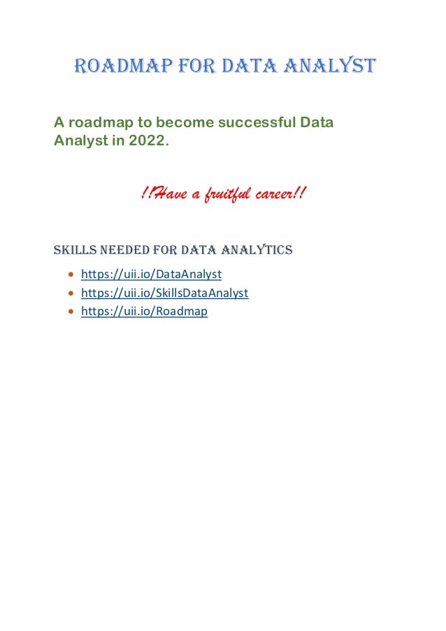 Data Analyst Road Map.pdf Data analyst | PDF