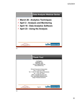 Data analytics 2 analytics in the audit slides | PDF