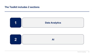 The Toolkit includes 2 sections
Data Analytics
AI
1
2
Domont Consulting 10
 