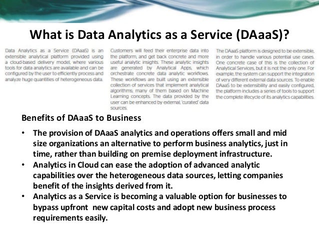 Data analytics as a service