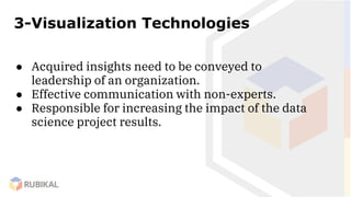 3-Visualization Technologies
● Acquired insights need to be conveyed to
leadership of an organization.
● Effective communi...