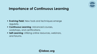 iabac.org
Importance of Continuous Learning
Evolving Field: New tools and techniques emerge
regularly.
Continuous Learning: Advanced courses,
workshops, and certifications.
Self-Learning: Utilizing online resources, webinars,
and forums.
 
