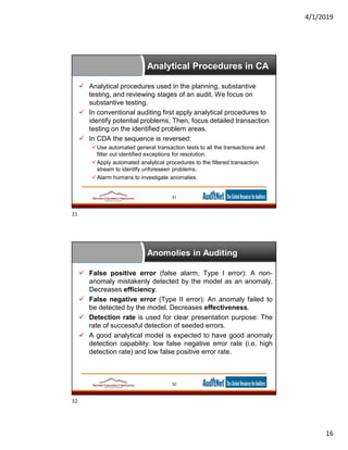 Data Analytics for Auditors Analysis and Monitoring | PDF
