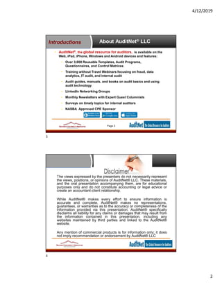Data Analytics for Auditors Data Analytics Software | PDF