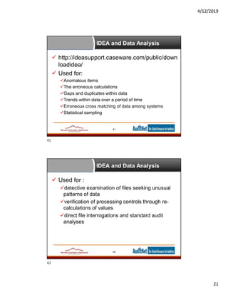 Data Analytics for Auditors Data Analytics Software | PDF