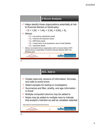 Data Analytics for Auditors Data Analytics Software | PDF