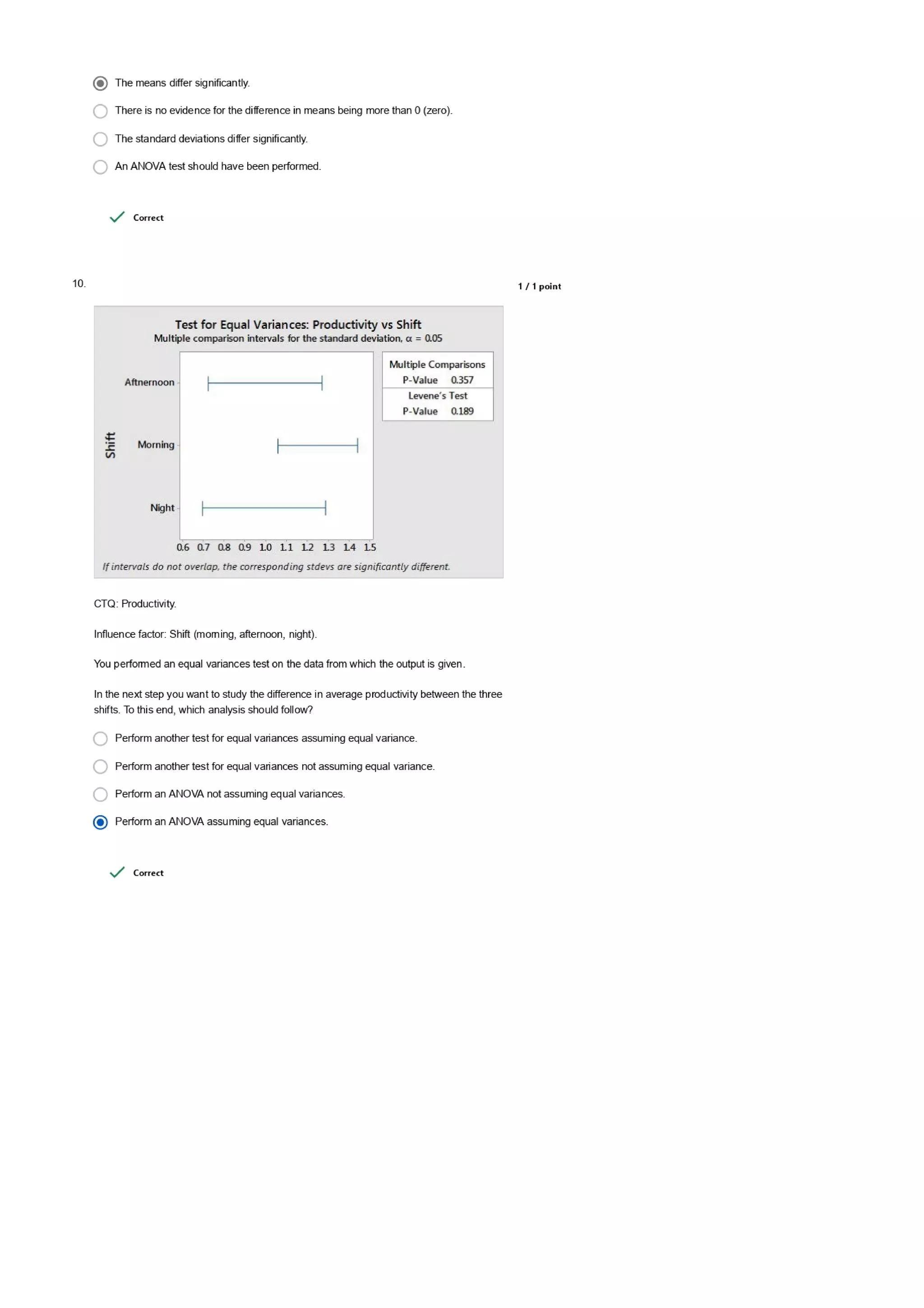 Data Analytics for Lean Six Sigma Questions and Answers