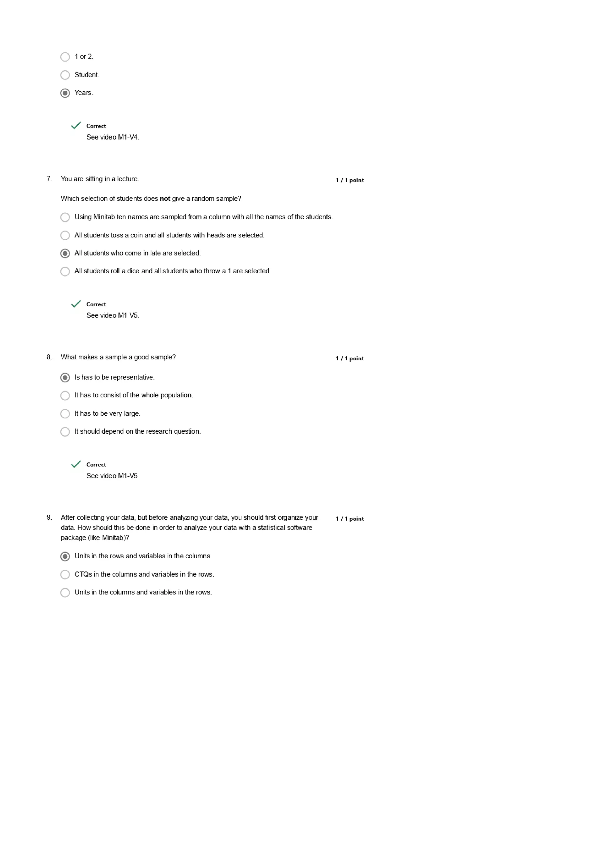 Data Analytics for Lean Six Sigma Questions and Answers