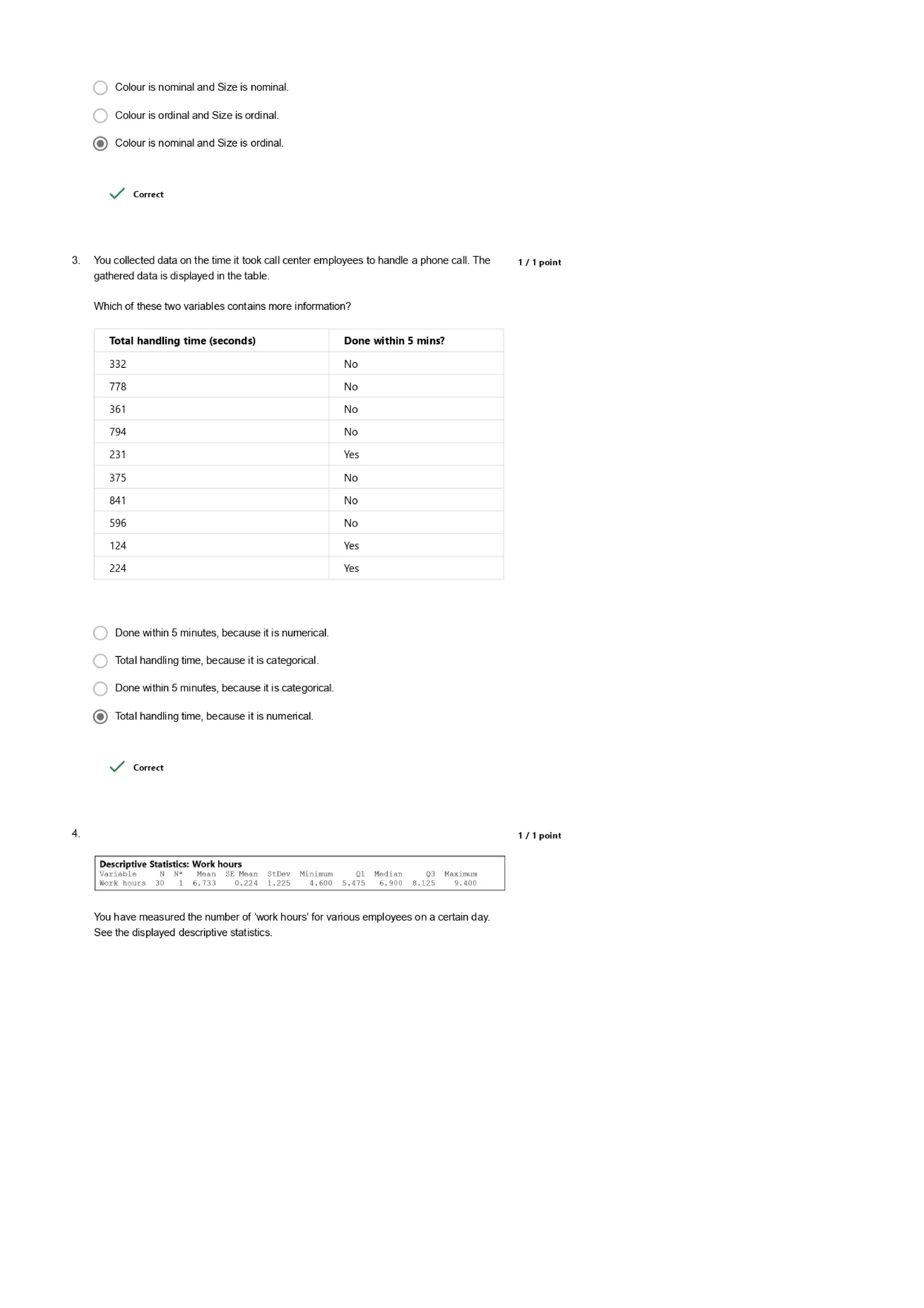 Data Analytics for Lean Six Sigma Questions and Answers