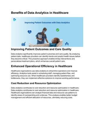 Role Of Data Analytics In Revolutionizing Healthcare | PPTX