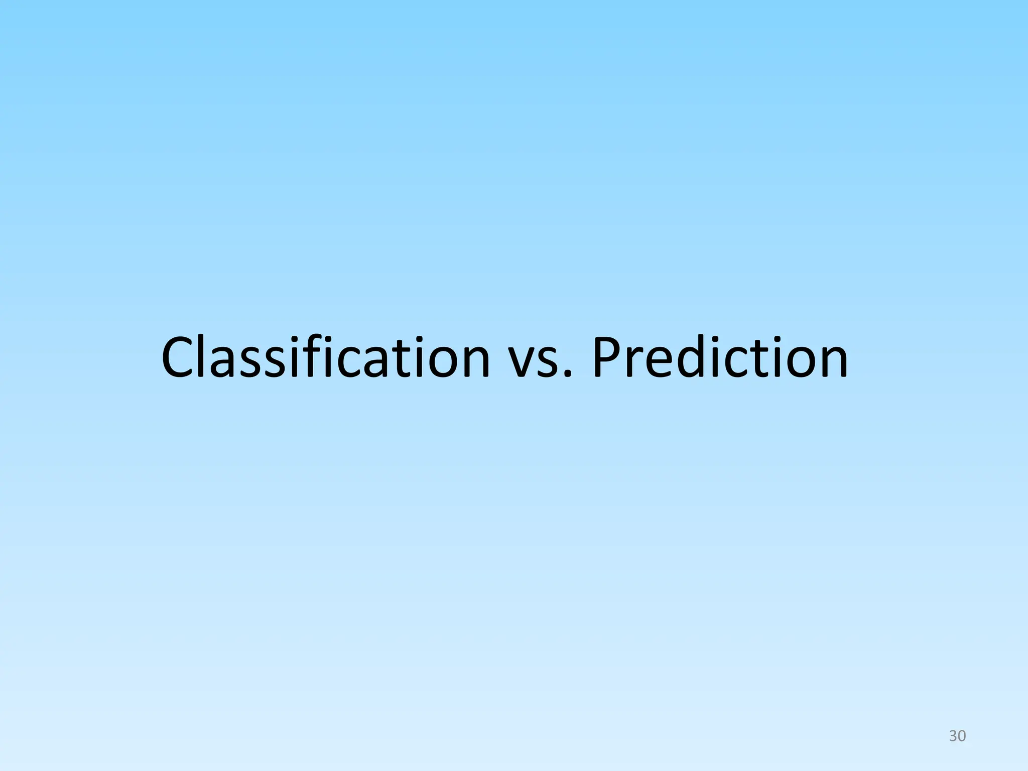 Classification vs. Prediction
30
 