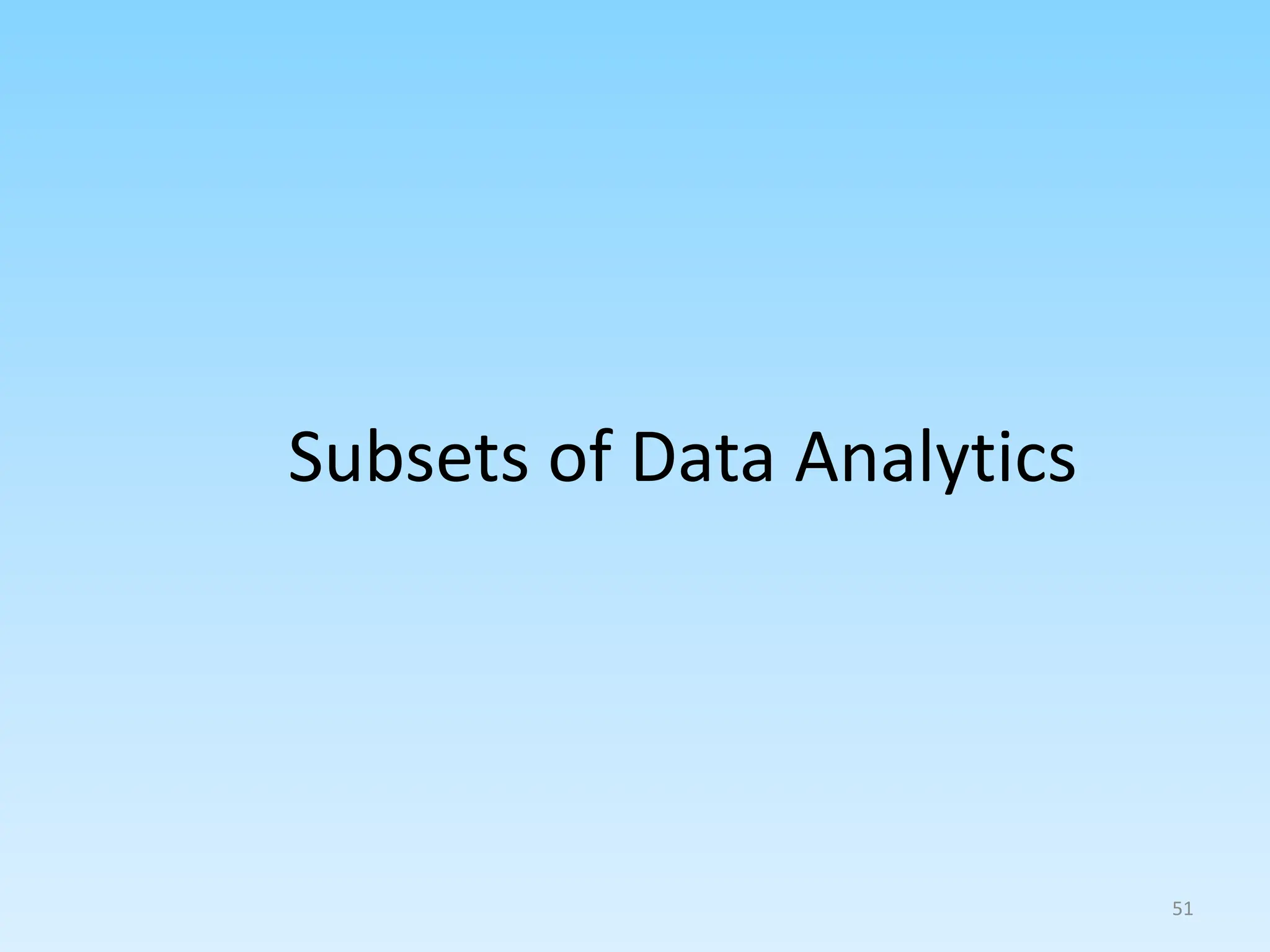 51
Subsets of Data Analytics
 