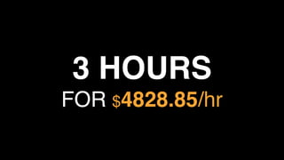 3 HOURS 
FOR $4828.85/hr
 