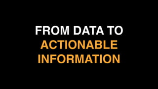 FROM DATA TO 
ACTIONABLE
INFORMATION
 