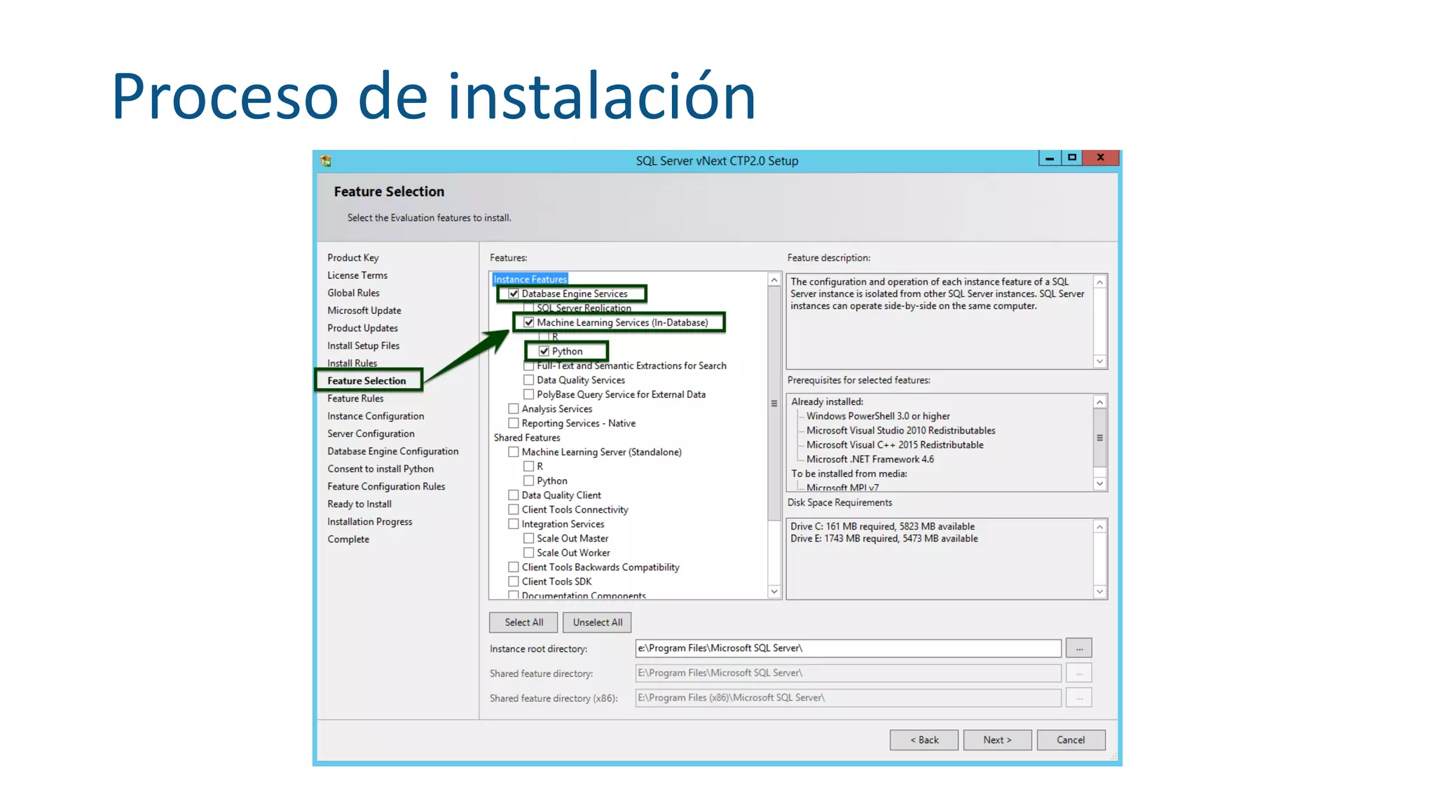 Proceso de instalación
 
