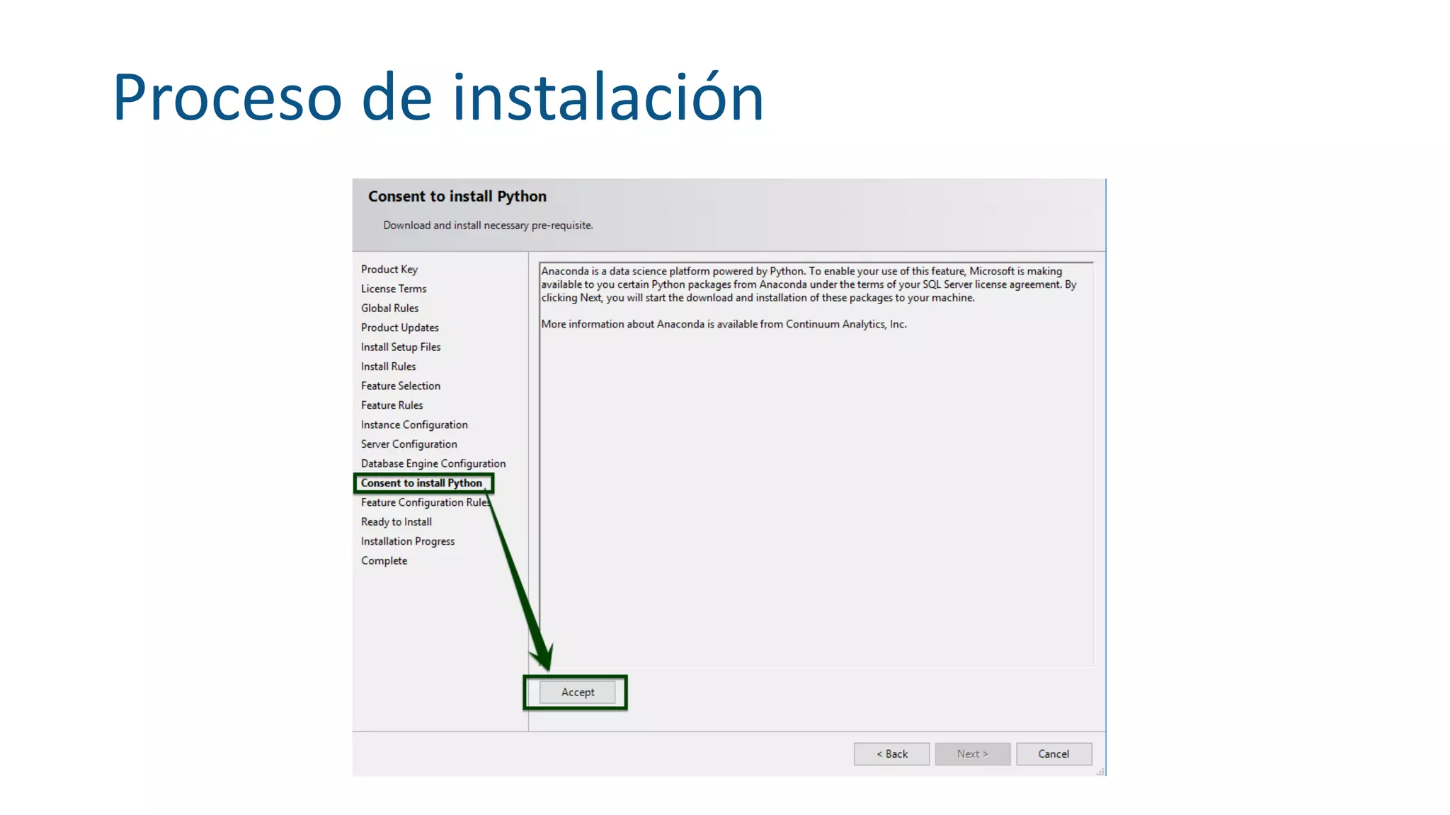 Proceso de instalación
 