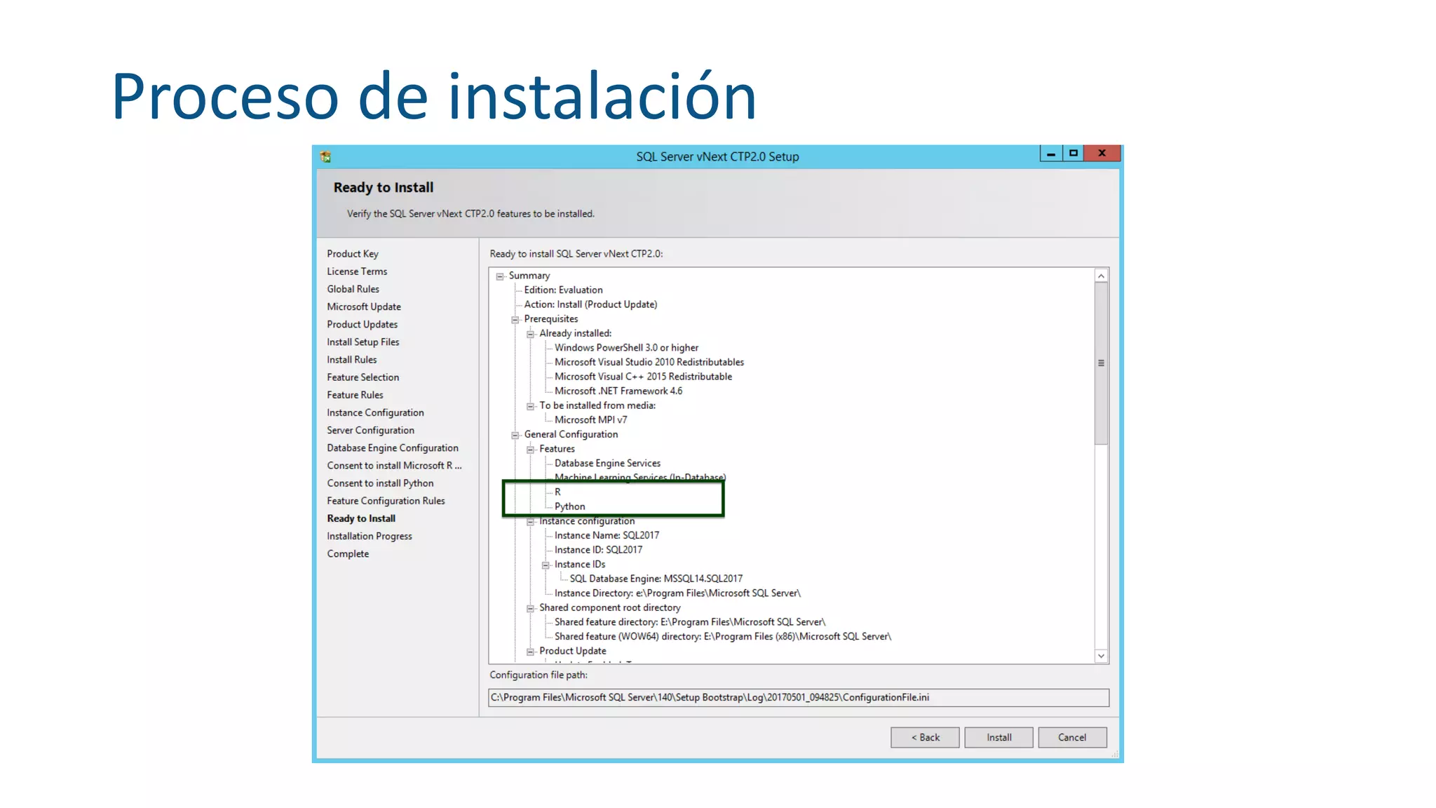 Proceso de instalación
 