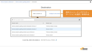 既存ストリーミングデスティ
ネーションを選択／新規作成
 