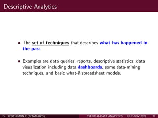 Data Descriptive Report.pdf Data Analytics Descriptive, Predictive, Prescriptive Part A | PDF