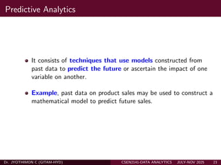 Data Analytics Descriptive, Predictive, Prescriptive Part A | PDF