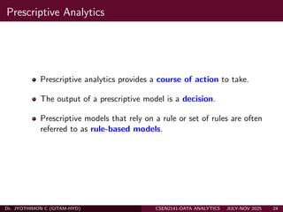 Data Analytics Descriptive, Predictive, Prescriptive Part A | PDF