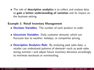 Data Analytics Descriptive, Predictive, Prescriptive Part A | PDF