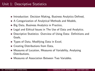 Data Analytics Descriptive, Predictive, Prescriptive Part A | PDF