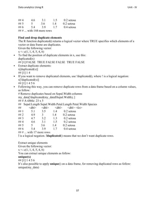 Data Analytics Using R Programming Important Questions Introduction to R Programming for Data Analysis and Statistics | PDF