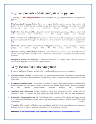 Data Analytics with Python: A Comprehensive Approach - CETPA Infotech | PDF