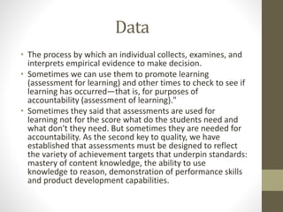 Data and assessment powerpoint presentation 2015 | PPT