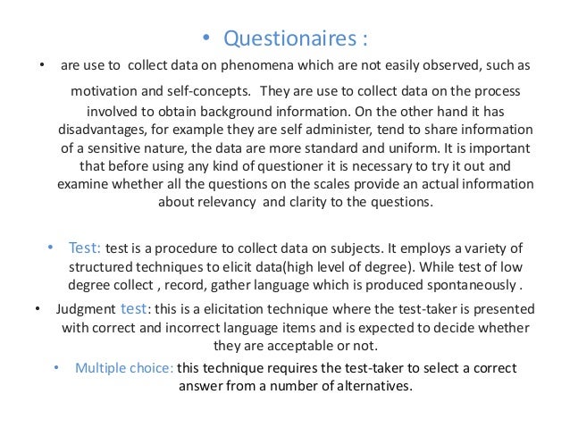 data and data collection procedures