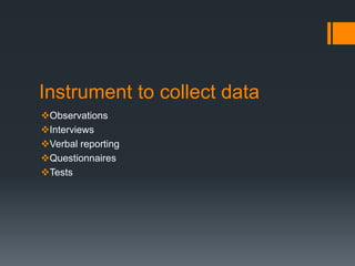 Data and data collection procedures | PPTX