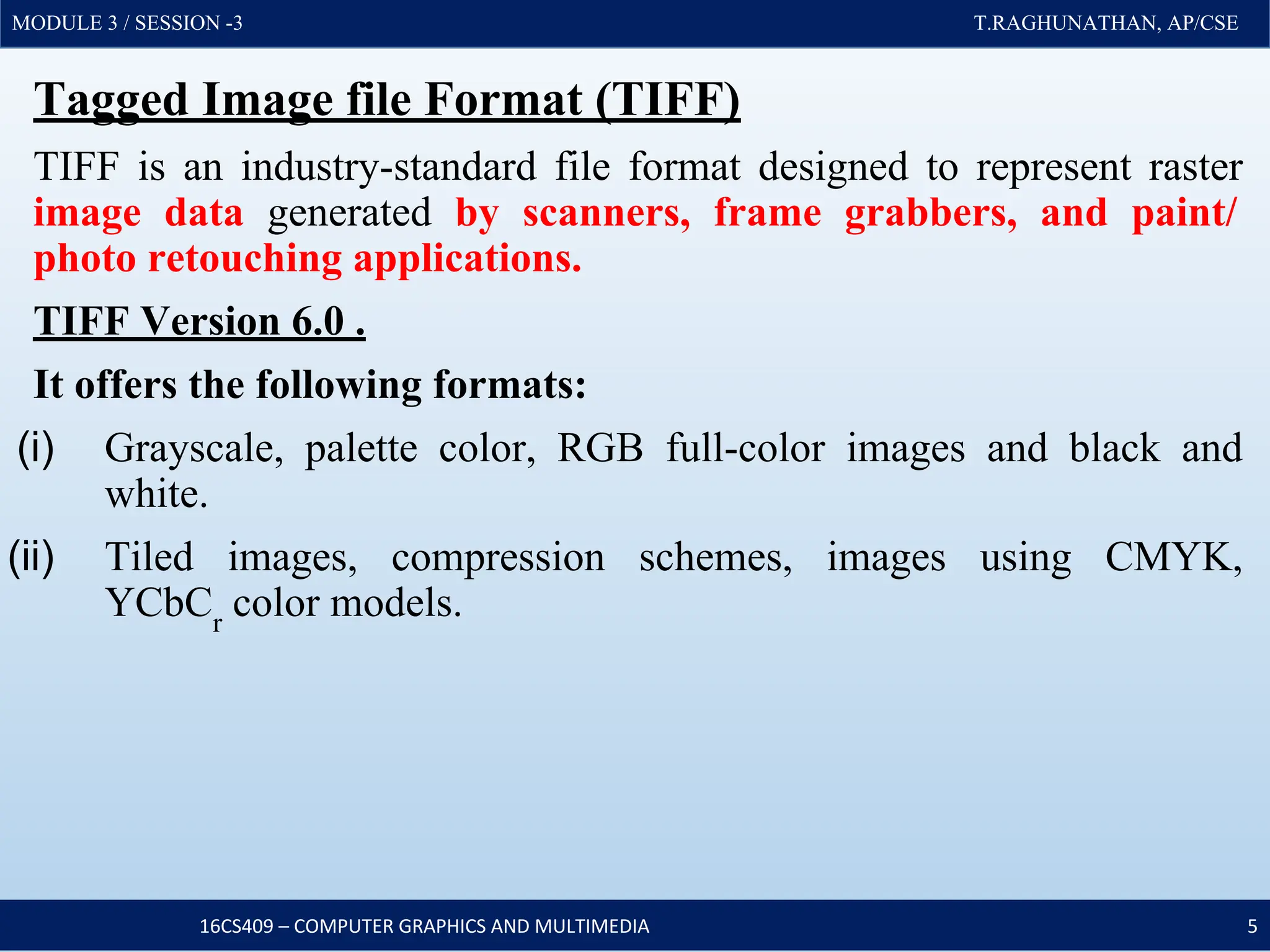 Multimedia data and file format standards ppt