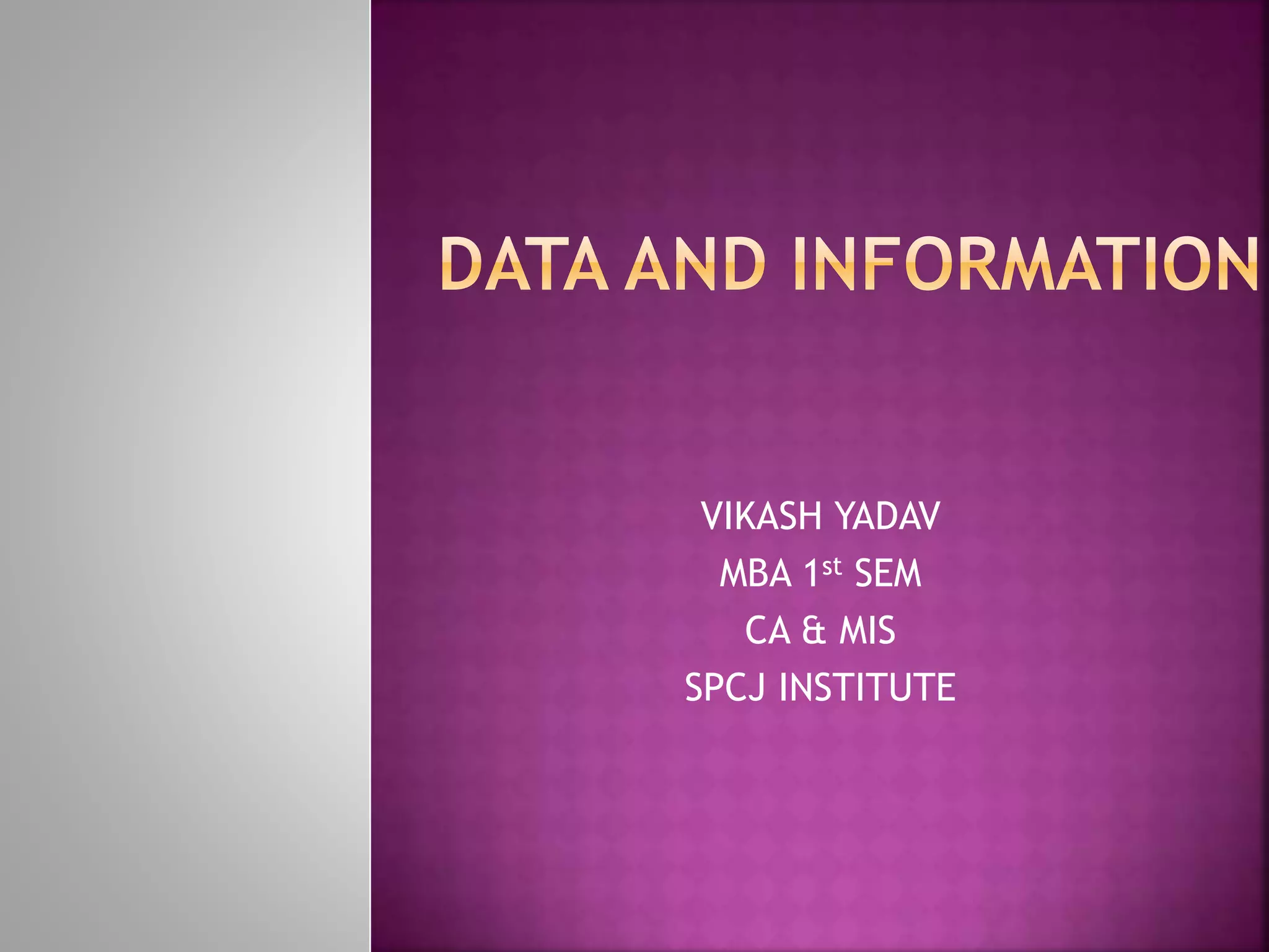 Data and information | PPT
