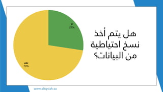‫أخذ‬ ‫يتم‬ ‫هل‬
‫احتياطي‬ ‫نسخ‬‫ة‬
‫البيانات؟‬ ‫من‬
 