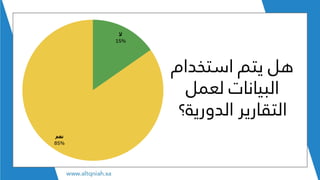 ‫استخدام‬ ‫يتم‬ ‫هل‬
‫لعمل‬ ‫البيانات‬
‫الدورية؟‬ ‫التقارير‬
 