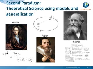 Second Paradigm:Theoretical Science using models and generalization<br />Newton<br />Keplar<br />Maxwell<br />5<br />