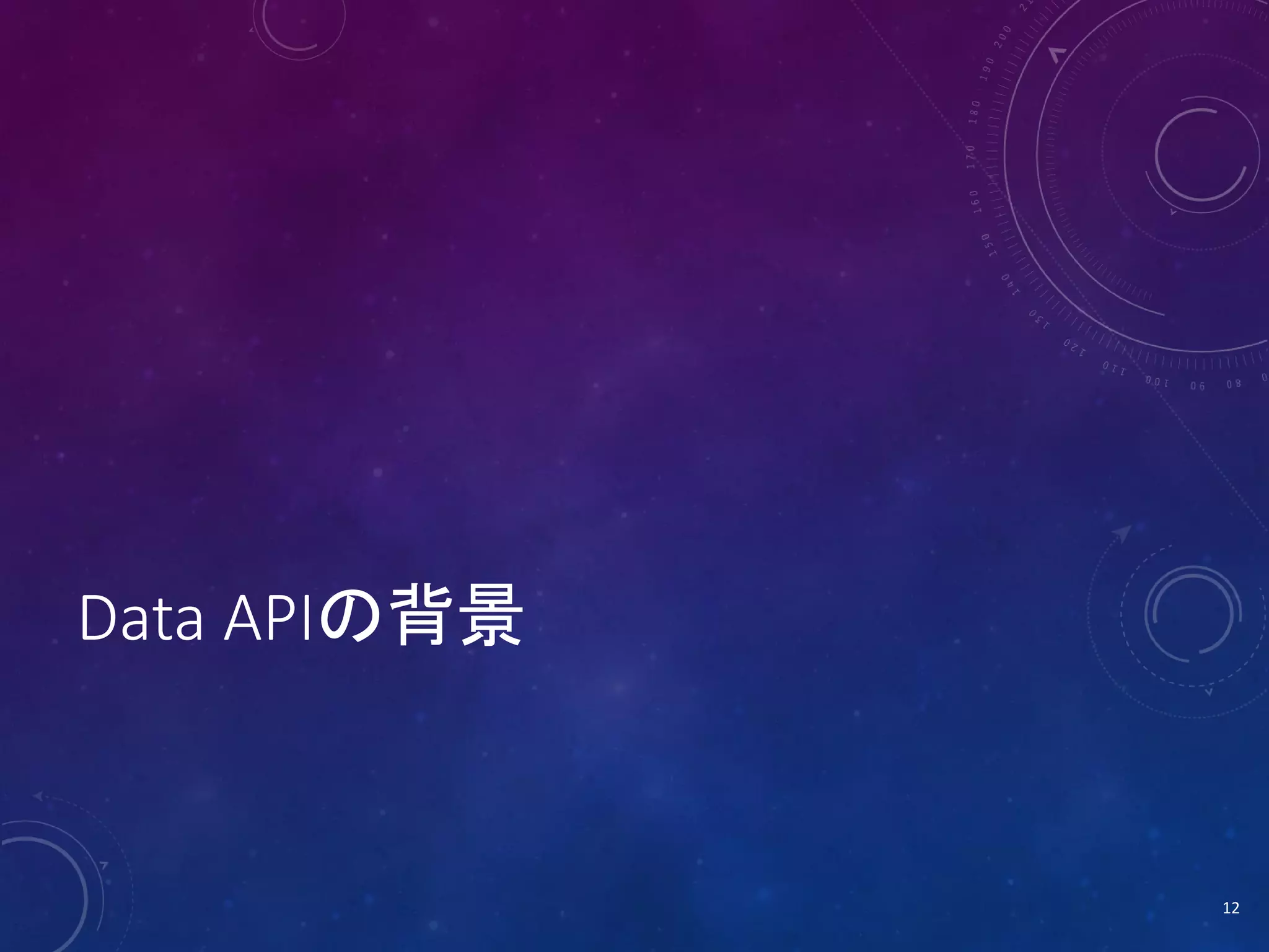 Data APIの背景

12

 