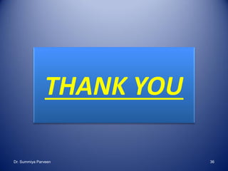 THANK YOU
Dr. Summiya Parveen 36
 