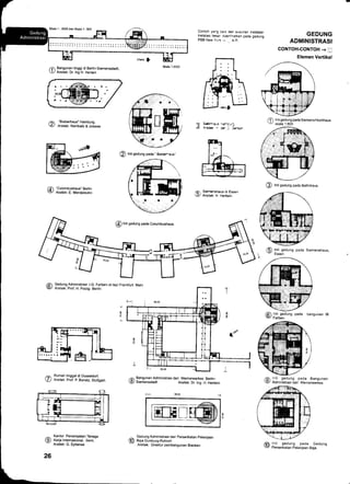 Skala 1 : 2000 dan Skala 't : 8OO
6 Bangunan tinggi di Bertin-siemensstadt,
!-/ Arsitek: Dr. tno H. Hertein
/6 "Bieberhaus"Hamburg,
, Areitek: Rambatz & Jotasse
,^ Kantor Penempatan Tenaga
($) Kerja lntemasional, Gent.
- Areitek: G. Epitanse
26
Skala 1:2000
3
89 56
^
Gedung Administrasi dari perserikatan pekerjaan
(0) Baja Duisburg-Ruhrort
- Areitek: Direktur pembangunan Blecken
O tntig"Orng pada' Beb€-a6'
fA "Colombushaus' Beriin
v A6itek: E. Mendelsohn /F SgrenslEus dr Esn
Q! lrertet, H Hertein.
6 Gedung Administrasi .1.G. Farben-ii tepi Frankfurt Main
v/ Arsitek: Prof. H. Polzig- Berlin.
a Rumah tinggal di Dusseldorf.
Q! Arsrtek: prof p Bonatz, Stuttgart. /6 Bangunan Administrasi dari WerneMerkes Berlin-
9 Siemensstadt Arsitek: Dr lng. H. Hertiein
Contoh yang 5ax dari susunan instalasi-
instalasi bes. Crpedlhatkan pada gedung
PBBNewYc*-. _ AR
-lir4 -rc,4
!.sB -
-l3rs
GEDUNG
ADMINISTRASI
CONTOH-CONTOH + [
Elemen Vertikal
(O tnti g"orng pada Battinhaus
6n lnti gedung pada cedung
v Perserikatan Pekerjaan Baja.
 