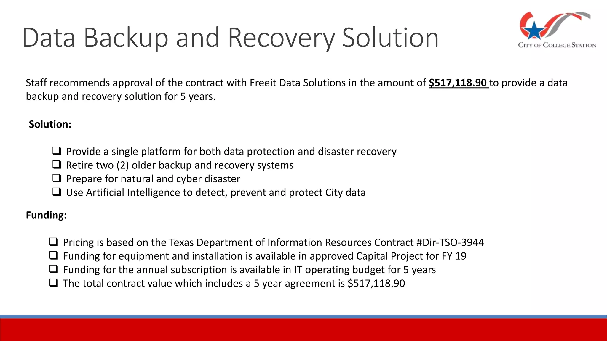 Data Backup and Recovery Solution | PPT