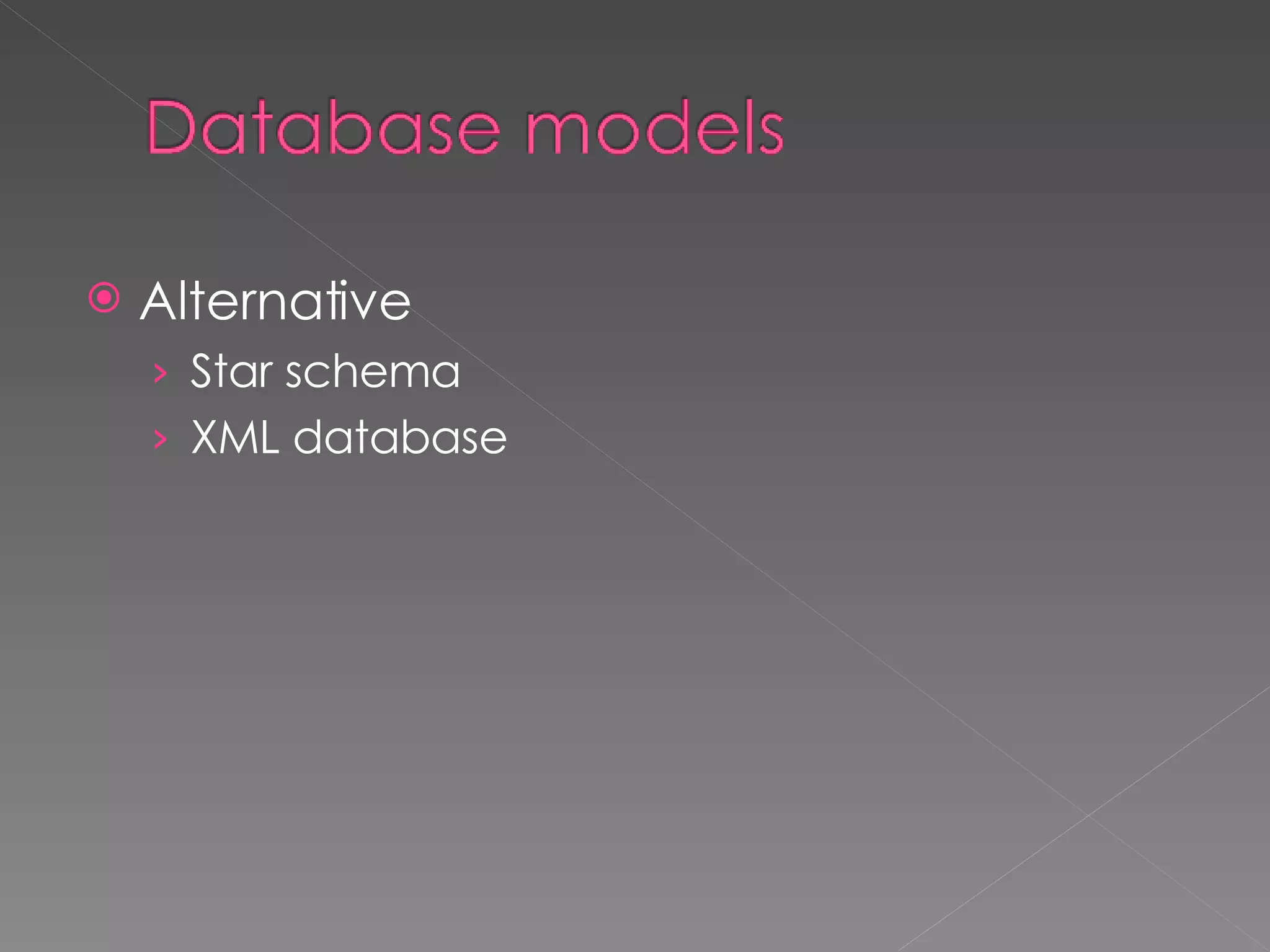 Alternative  Star schema XML database 