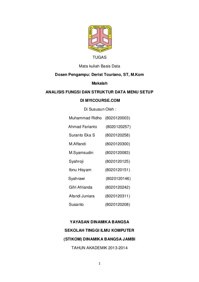 Analisis Fungsi Dan Struktur Data Menu Setup