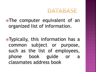 Database | PPT