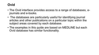 Database in physiotherapy and the search | PPTX