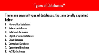 detailed career paths and introductory deck database | PPTX