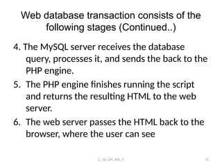 Database connectivity in php using mysql predefined functions | PPTX